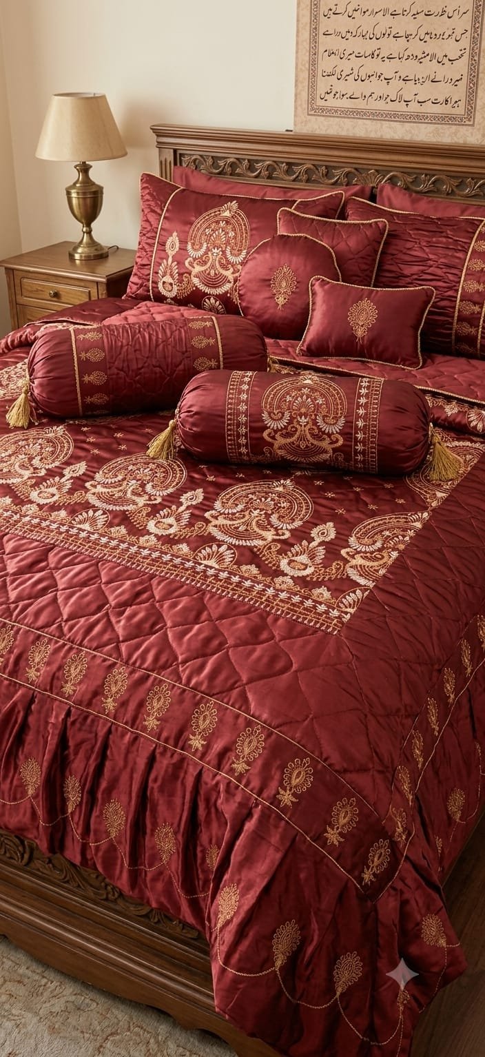 Mali Leather Bedsheet-complete set -14pcs - Image 5